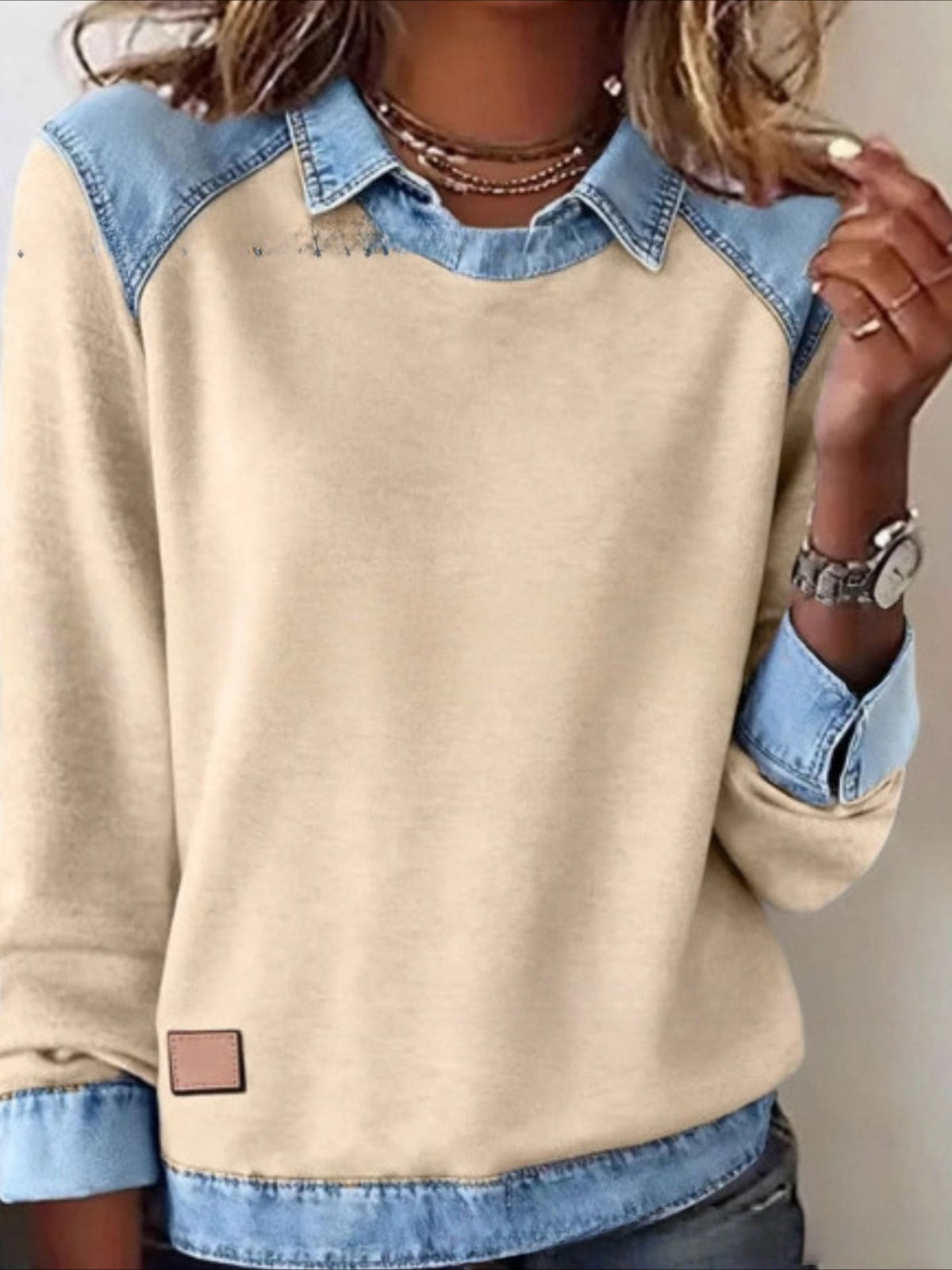 Color Block Stylish Casual Long Sleeve Shirt
