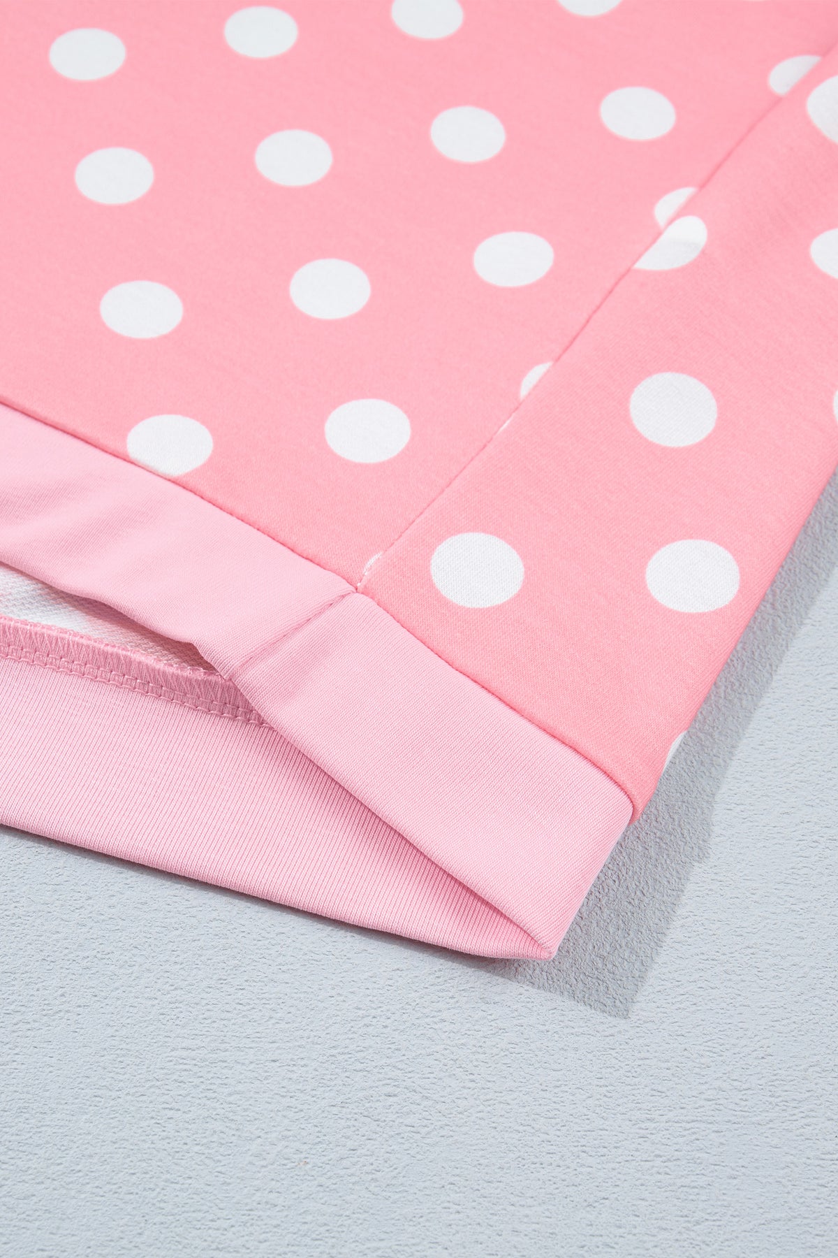 Pink Polka Dot Oversized Top Drawstring Short Set