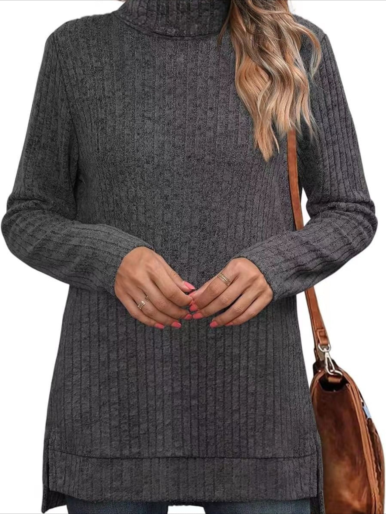 Pullover Turtle Neck Long Sleeve Sweater