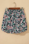 Multicolour Camouflage Print Athletic Lined Shorts