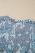 Multicolour Abstract Floral Print Loose Pullover Drawstring Pants 2pcs Set