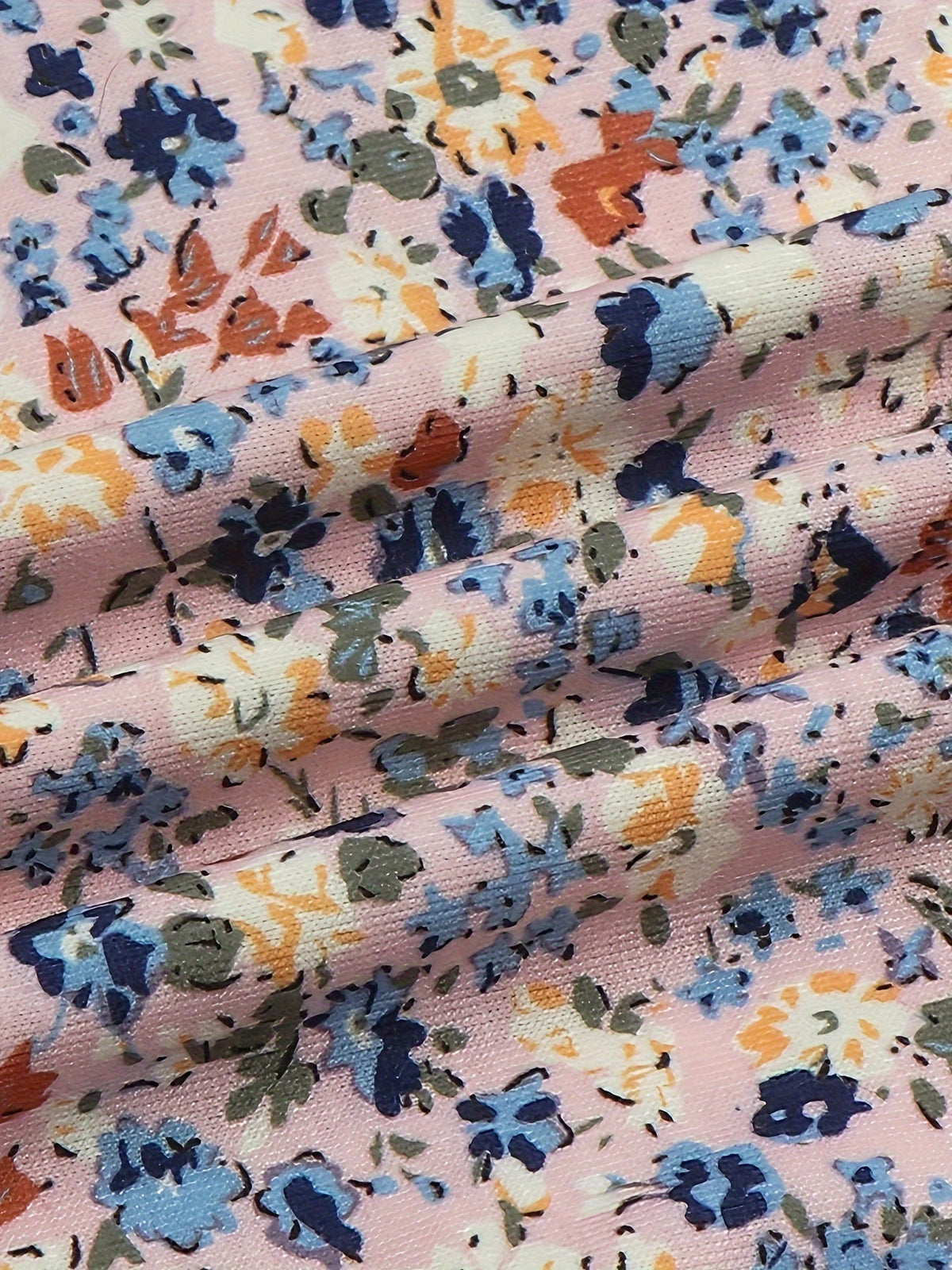 Floral Print Pintuck T-Shirt, Casual Short Sleeve Top