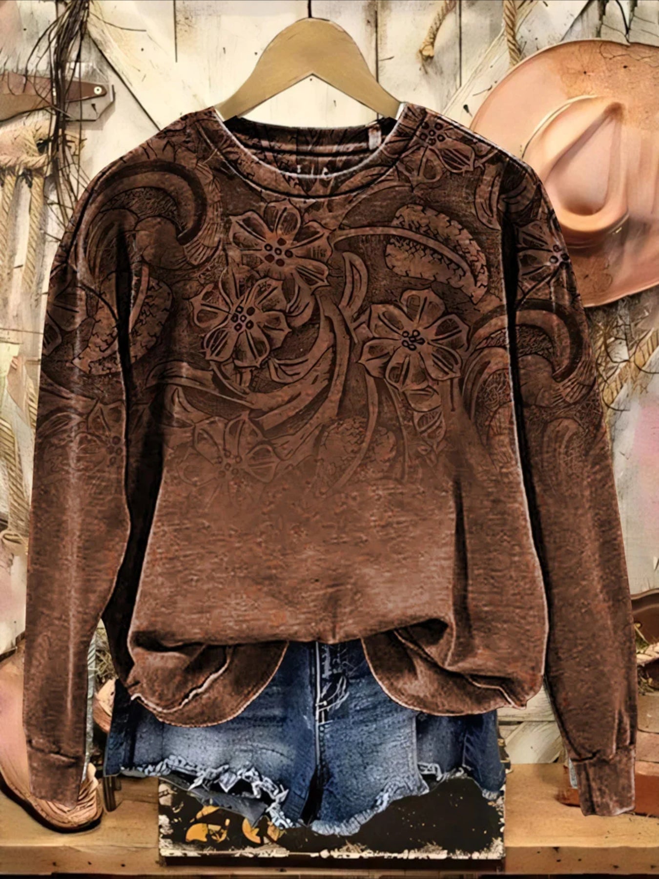 Floral Casual Daily Loose Sweatshirts