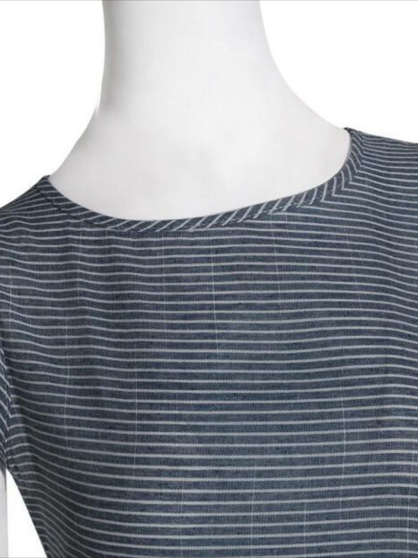 Striped Crew Neck Sleeveless Tank A-Line Dress
