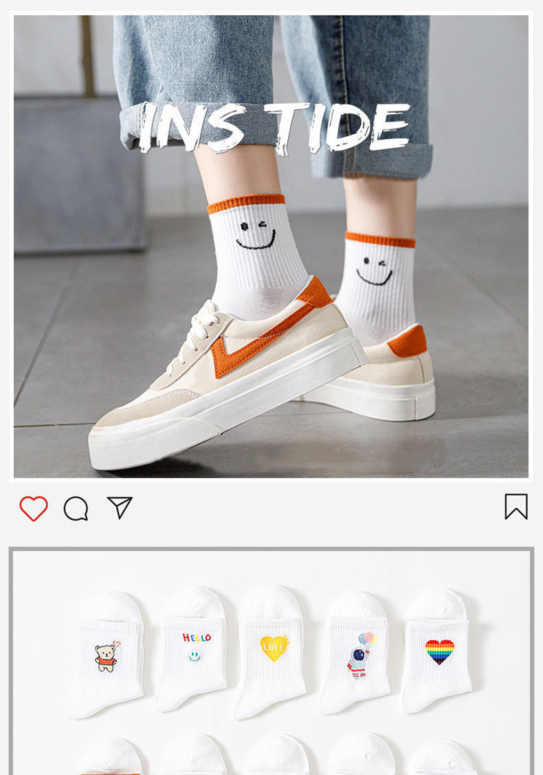 Academic Style Stocks, Cute & Soft Crew Socks, Stylish Korean Fashion Aesthetic