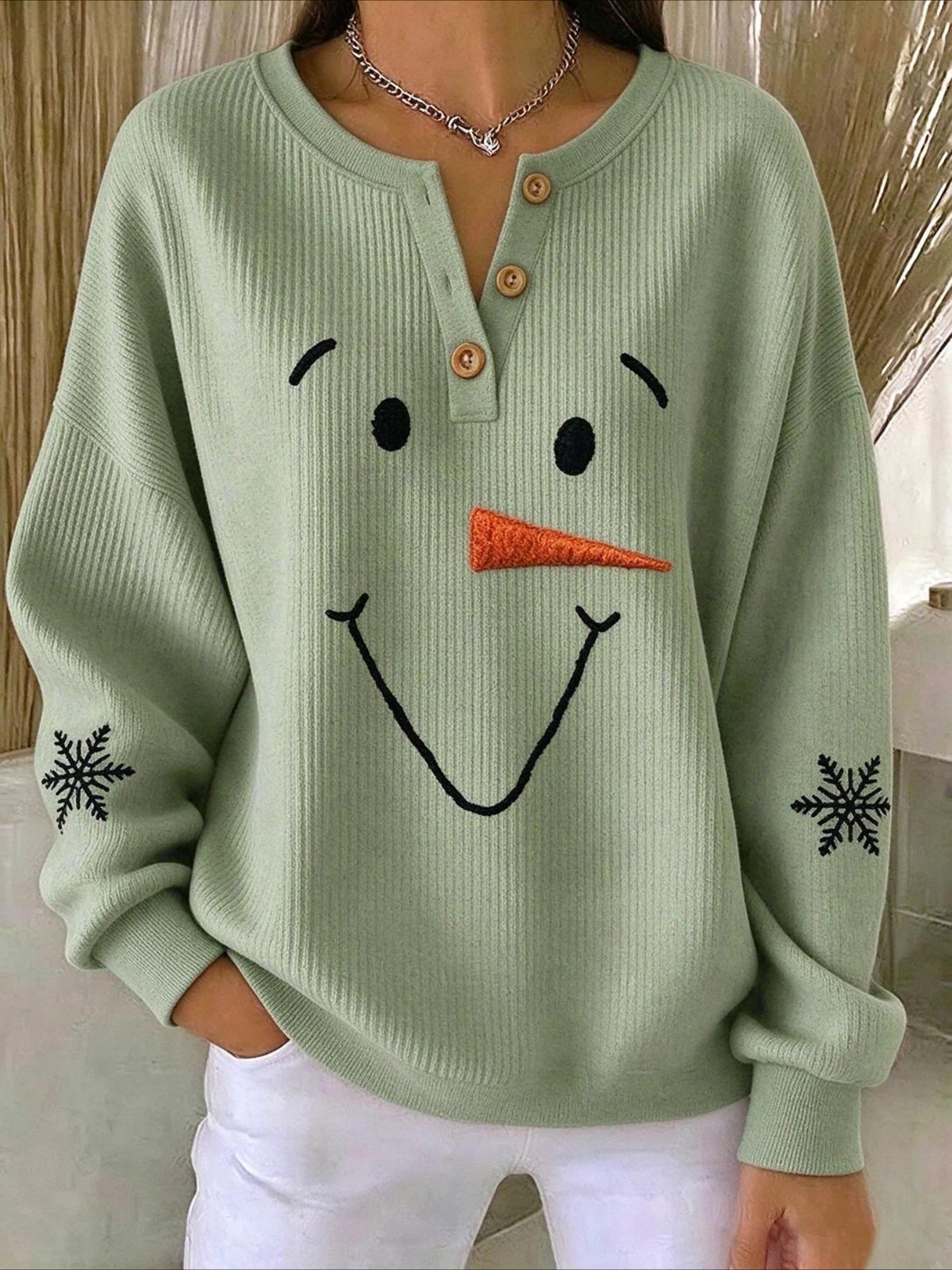 Fit Vintage Christmas Snowman Sweatshirt