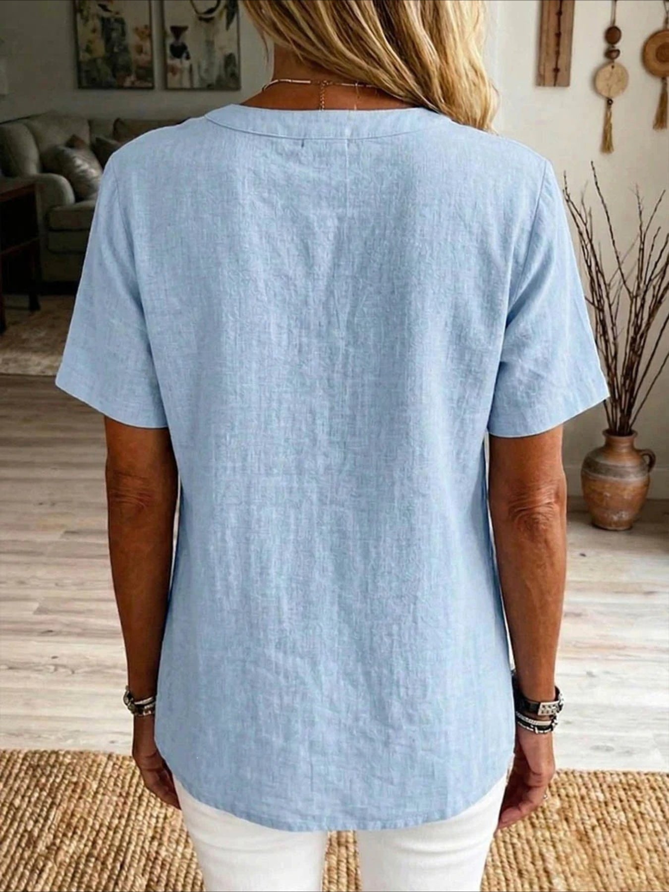 Stand Collar Short Sleeve Button Summer Daily Going Out Casual Shirt