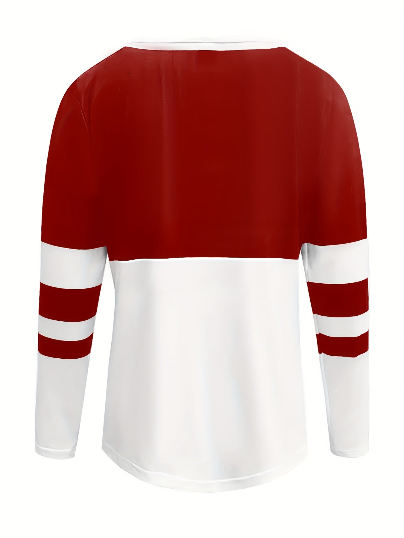 Stylish Color Block V-Neck Long Sleeve T-Shirt with Zipper Detail