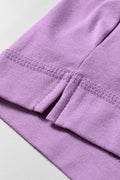 Orchid Bouquet Raw Edge Patch Pocket Oversized Top and Shorts Set