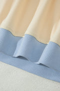 Apricot Colorblock Edge Drop Shoulder T Shirt and Skort 2Pcs Set