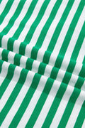 Green Stripe Nautical Tie Contrast Trim Round Neck T Shirt Mini Dress
