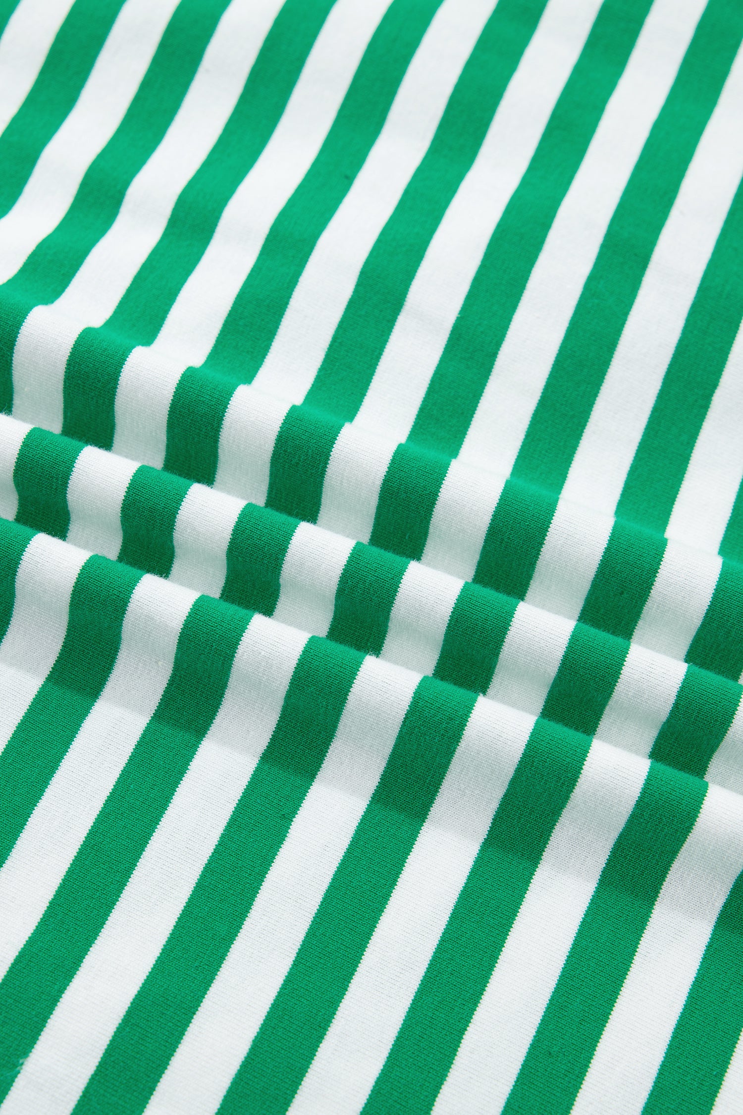Green Stripe Nautical Tie Contrast Trim Round Neck T Shirt Mini Dress