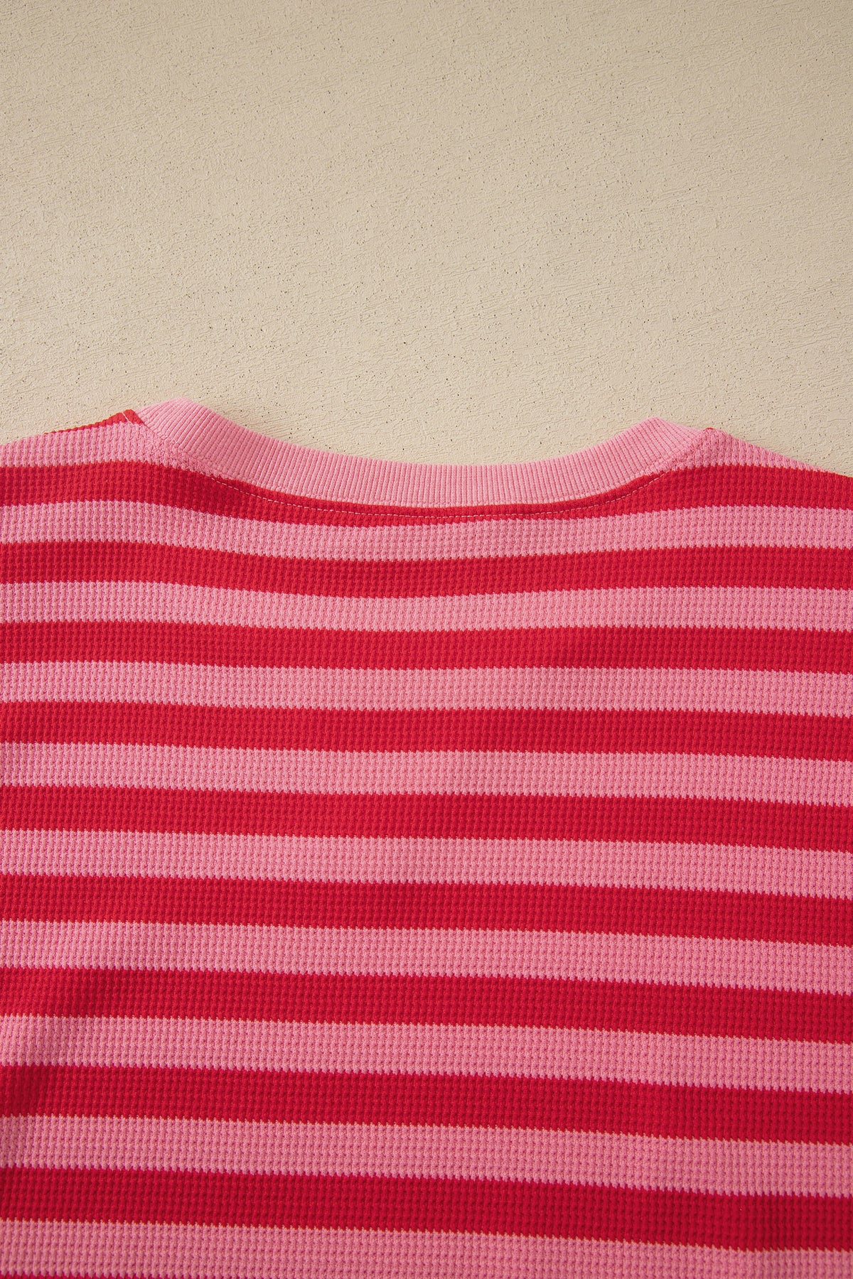 Red Stripe Puff Short Sleeve T Shirt Matching Shorts Set