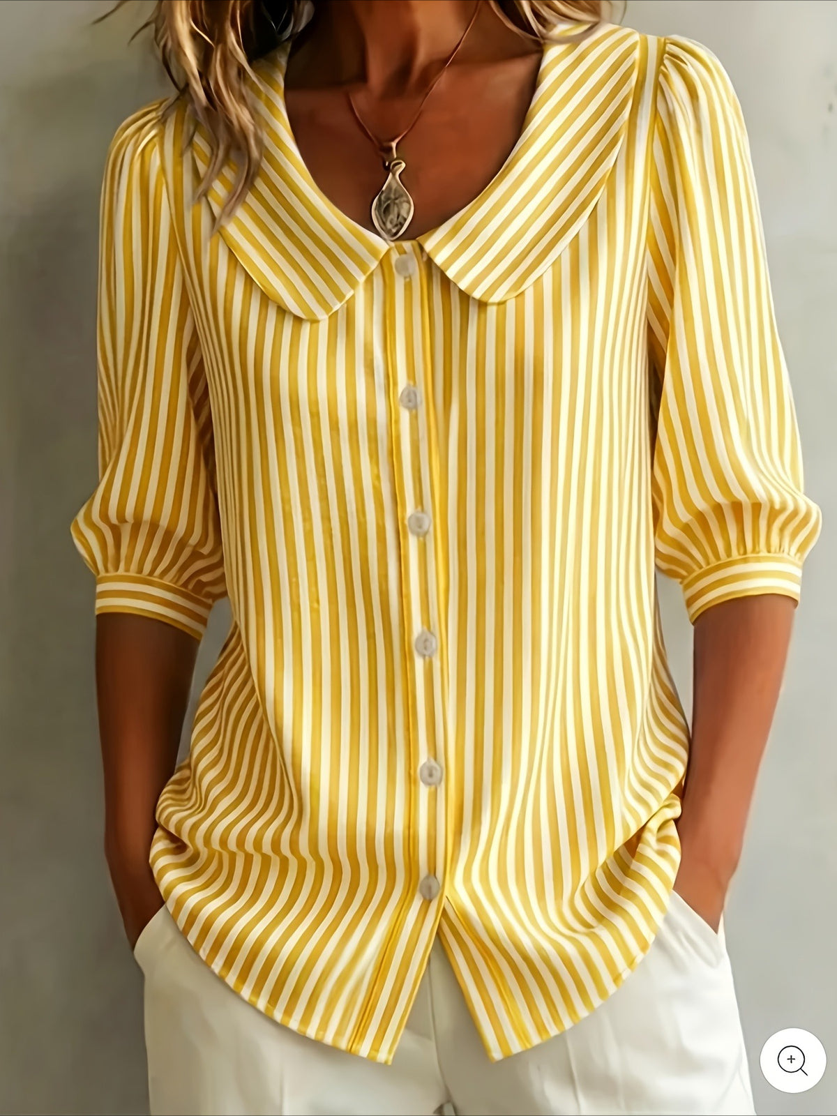 Short Sleeve Striped V-Neck T-Shirt