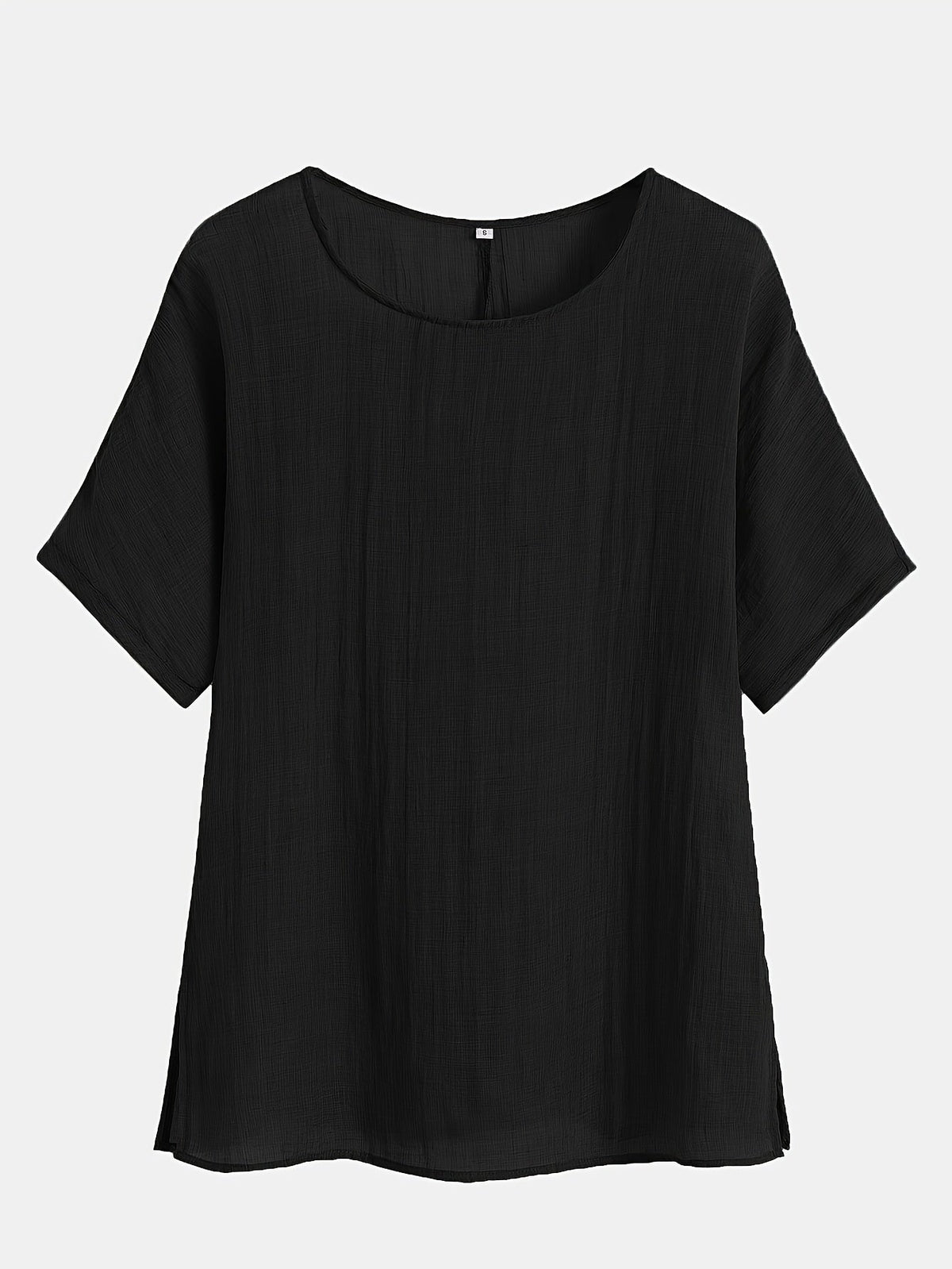 Solid Crew Neck T-Shirt, Casual Short Sleeve Loose Comfy Top