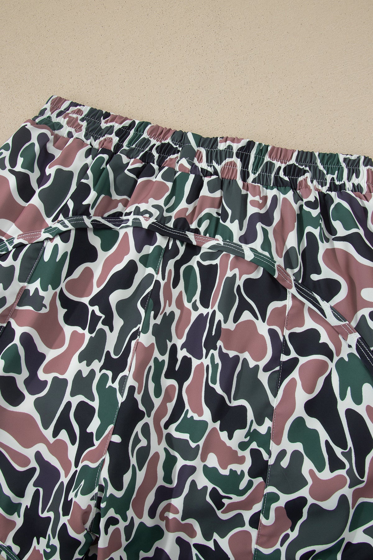 Multicolour Camouflage Print Athletic Lined Shorts