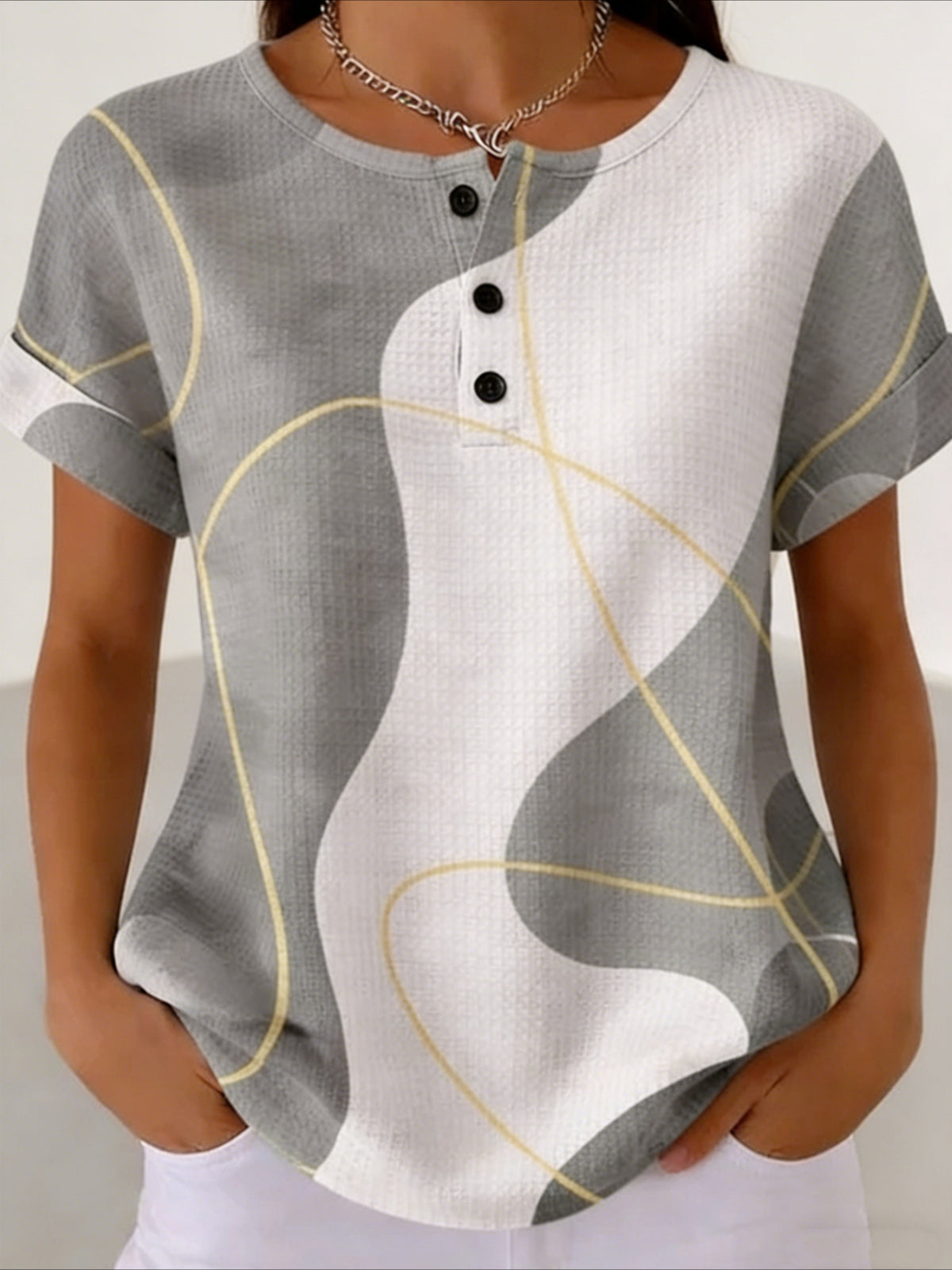 Loose Geometric Others Vintage T-Shirt