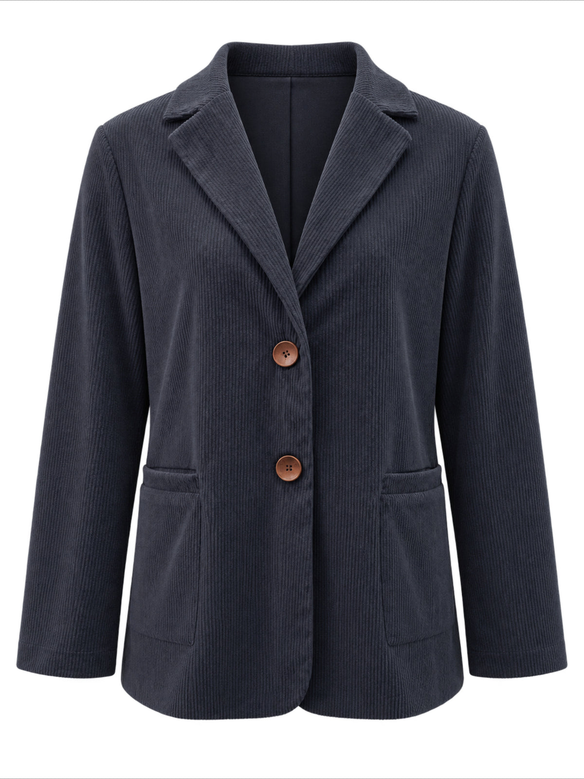 Long Sleeve Solid Color Corduroy Blazer