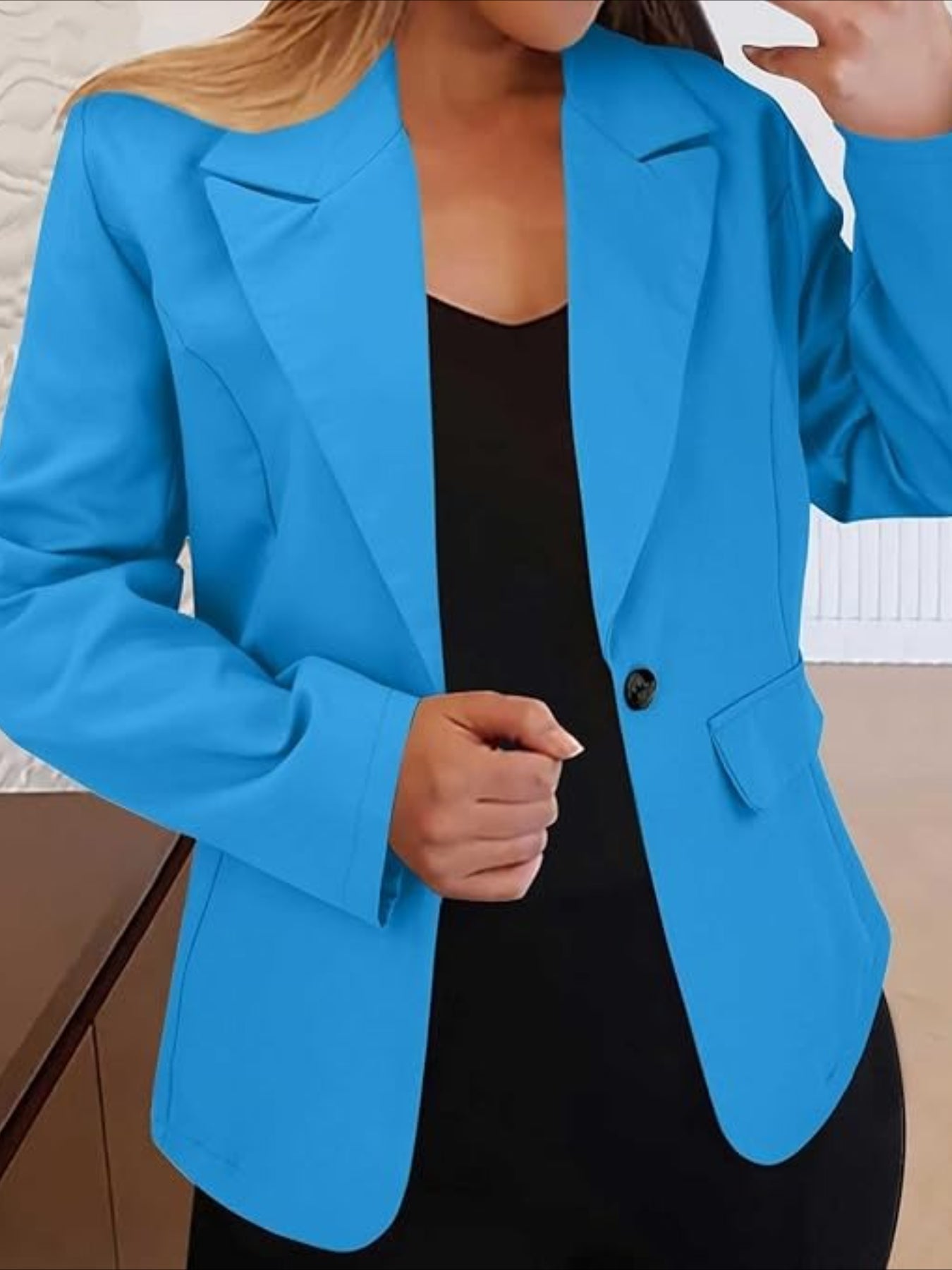 Long Sleeve Solid Color Elegant Lapel Small Suit Jacket