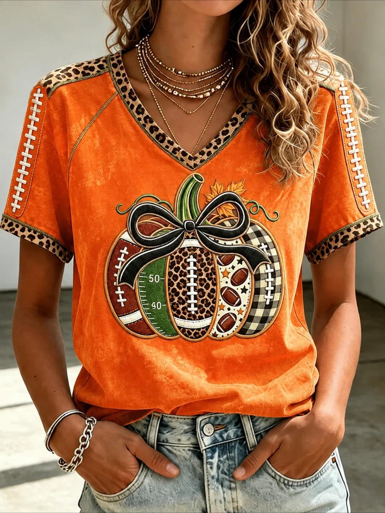 100% Cotton V Neck Vintage Regular Print Fit T-Shirt