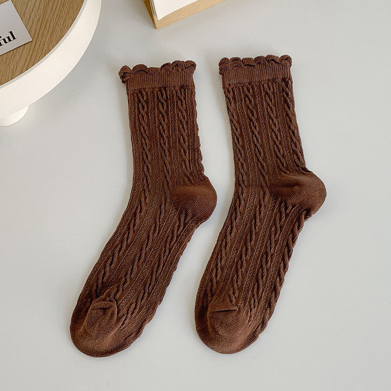 Women's Twist Texture Mid Tube Socks