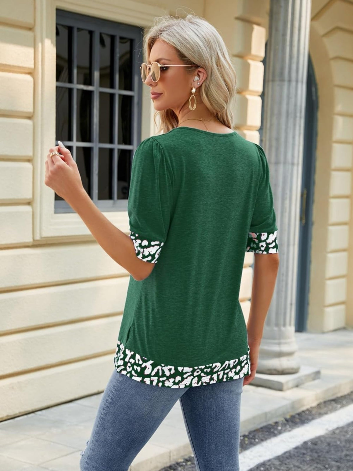 Square Neck Loose Fit Casual Half Sleeve T-Shirt
