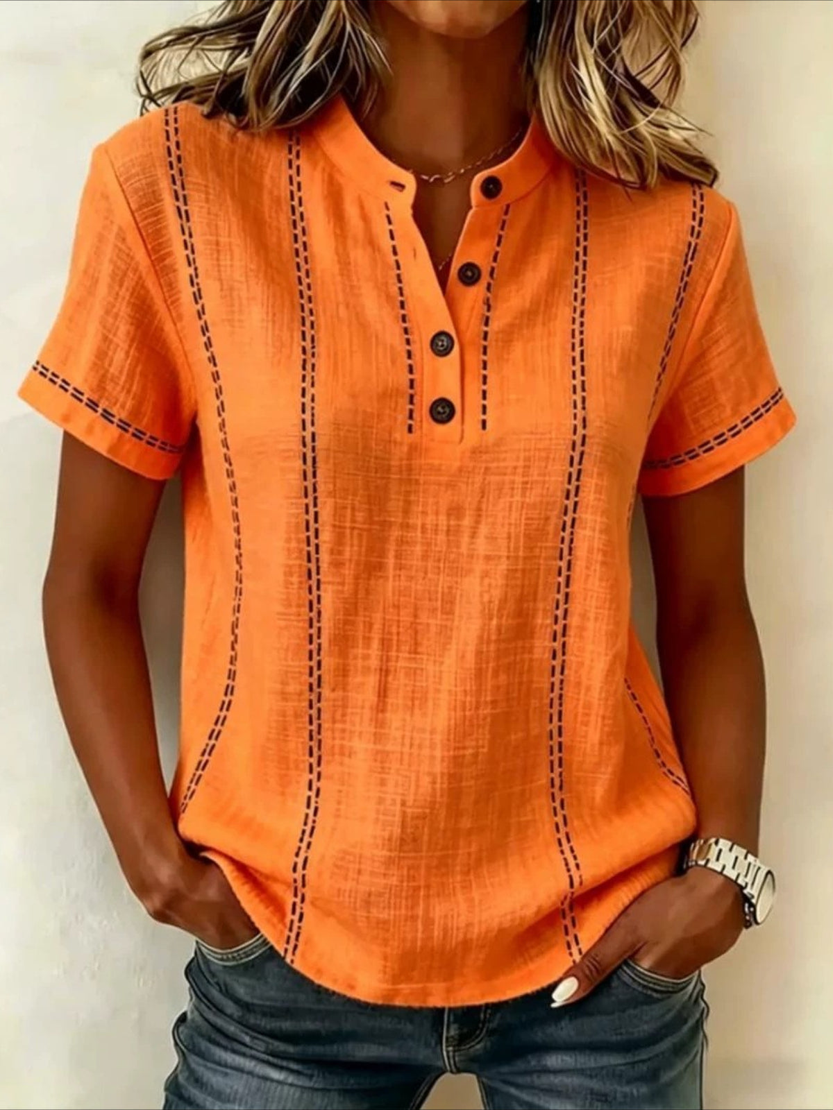 Short Sleeve Plain Regular Loose Shirt