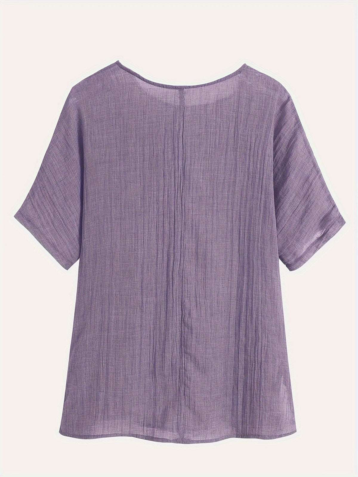 Solid Crew Neck T-Shirt, Casual Short Sleeve Loose Comfy Top