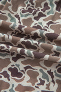 Khaki Camouflage Print Ruffle Boxer Shorts