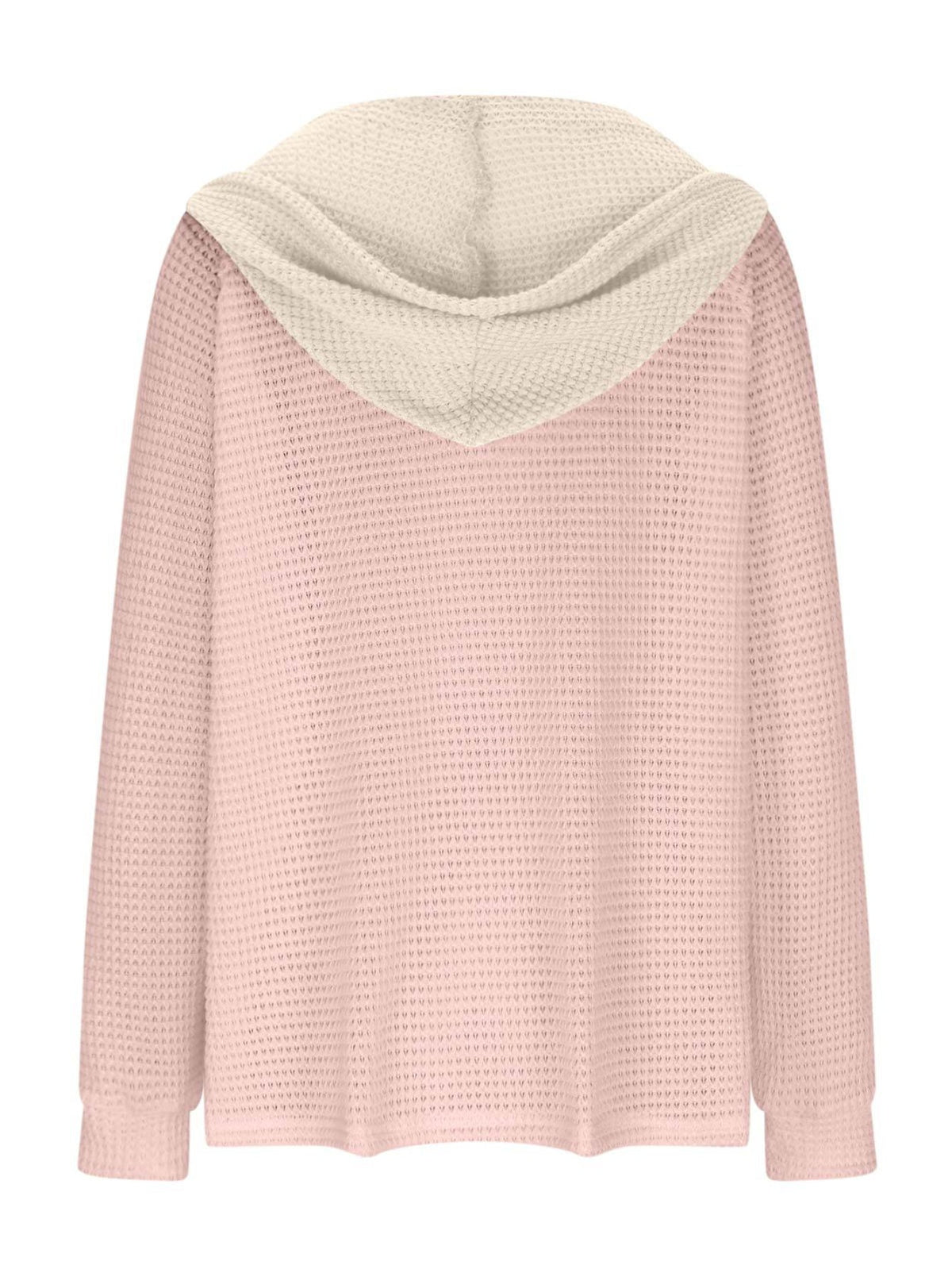Casual Hoodie Sweatshirt | Women's Semi-Sheer, Solid Knit | Stretch Fit with Button Detail | Easy-Care