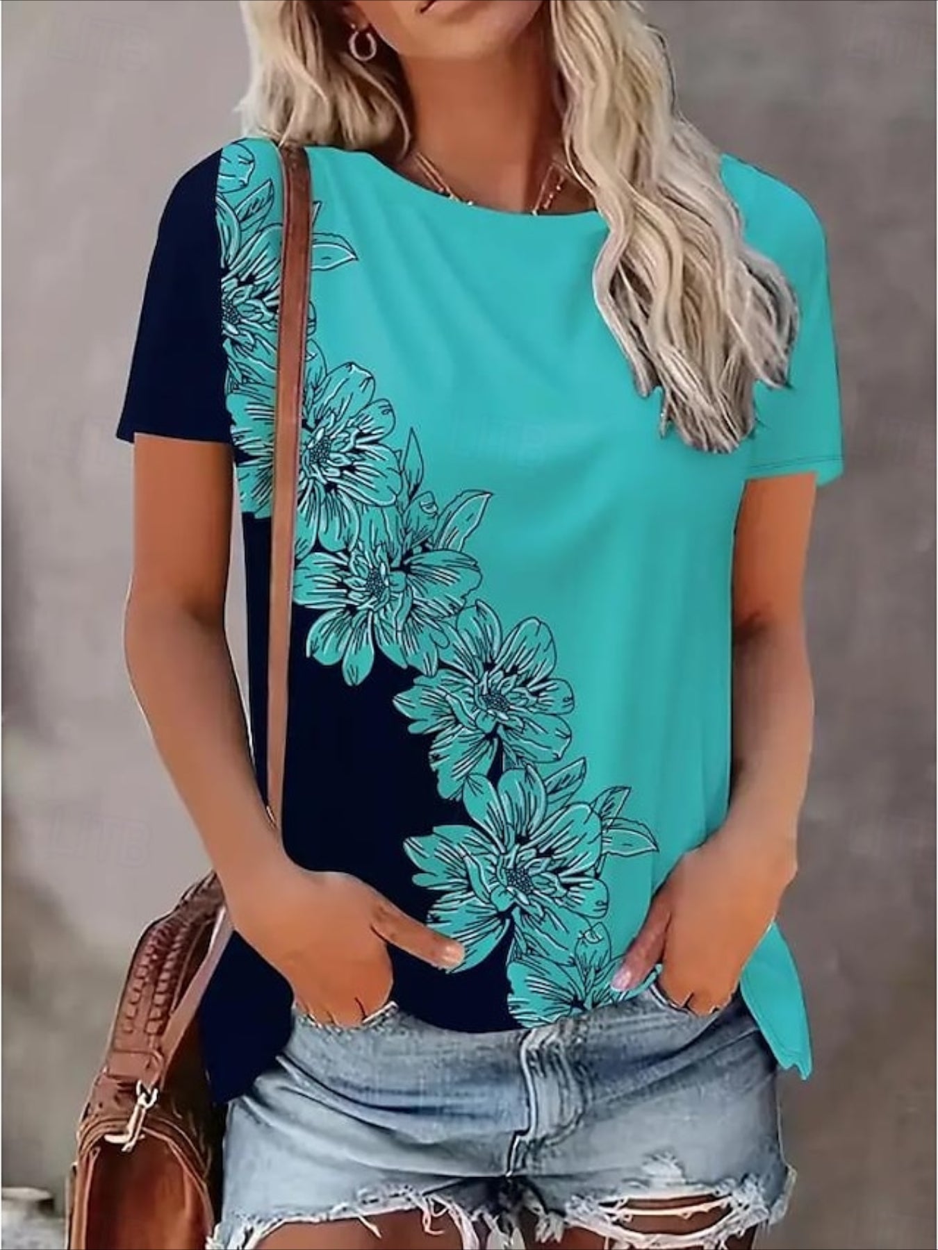Casual Print Short Sleeve Regular Tops