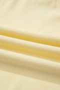 Yellow Cream Slim Ribbed Tank Top and Sweatpants Set