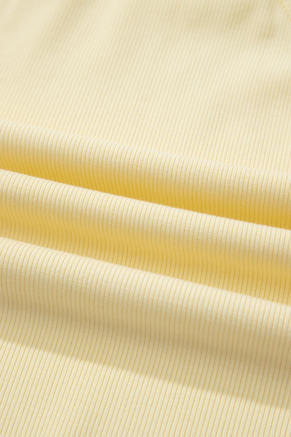 Yellow Cream Slim Ribbed Tank Top and Sweatpants Set