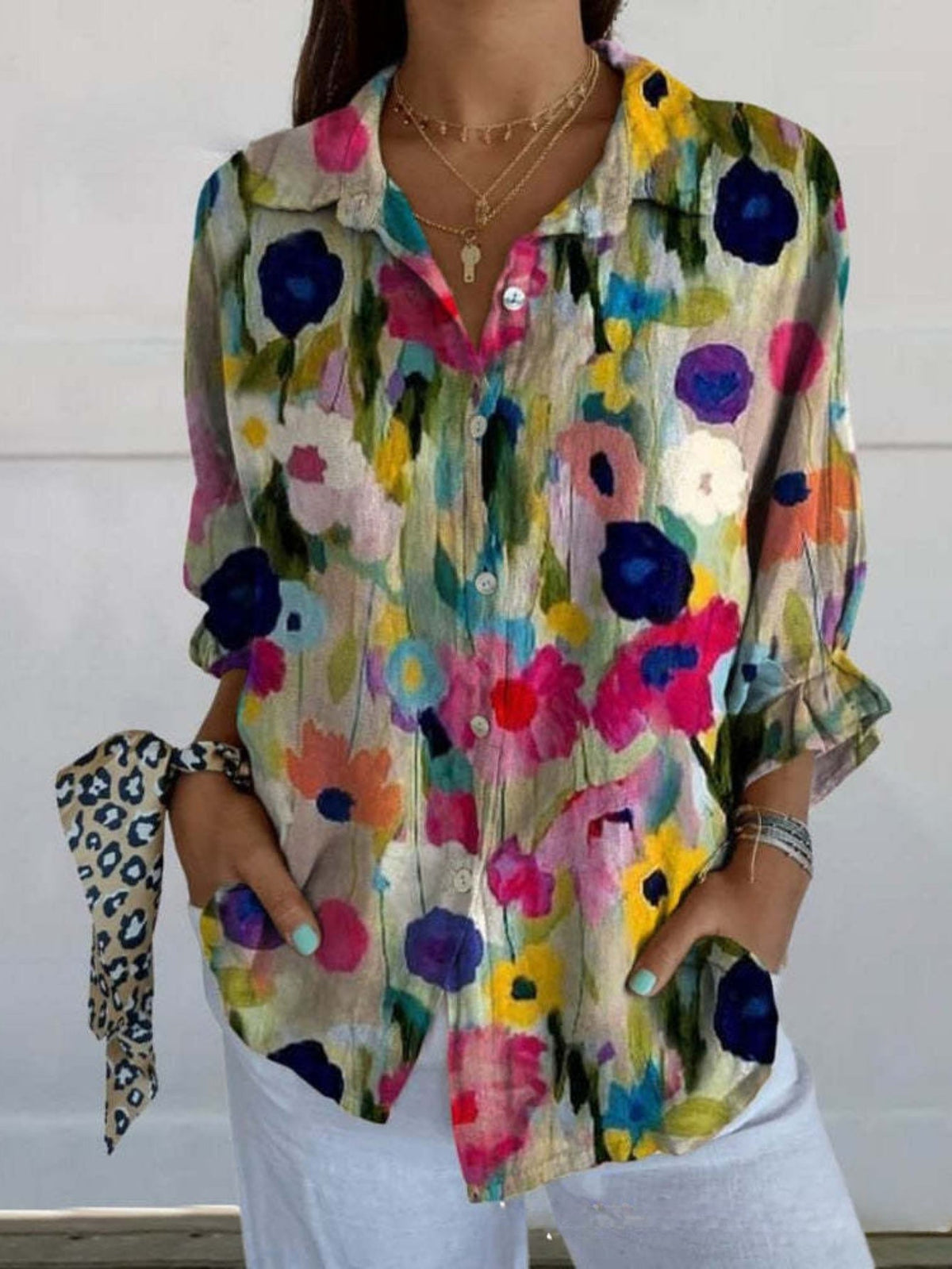 Casual Shirt Long Sleeve Floral Regular Loose Top