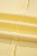 Yellow Cream Loose Polo Tee Elastic Waist 2pcs Short Set