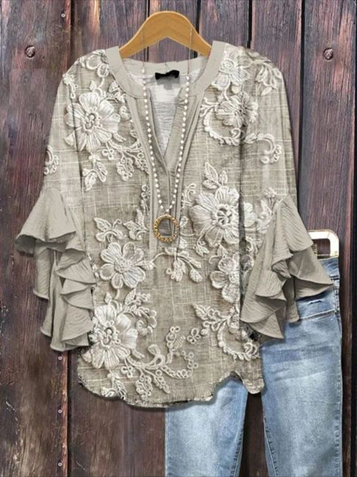 Floral Half Sleeve Shirt Summer Printing V Neck Daily Casual Top