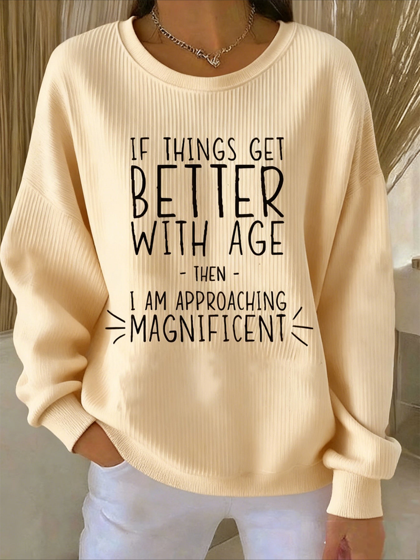 Printing Crew Neck Floral Long Sleeve Sweater Hoodie