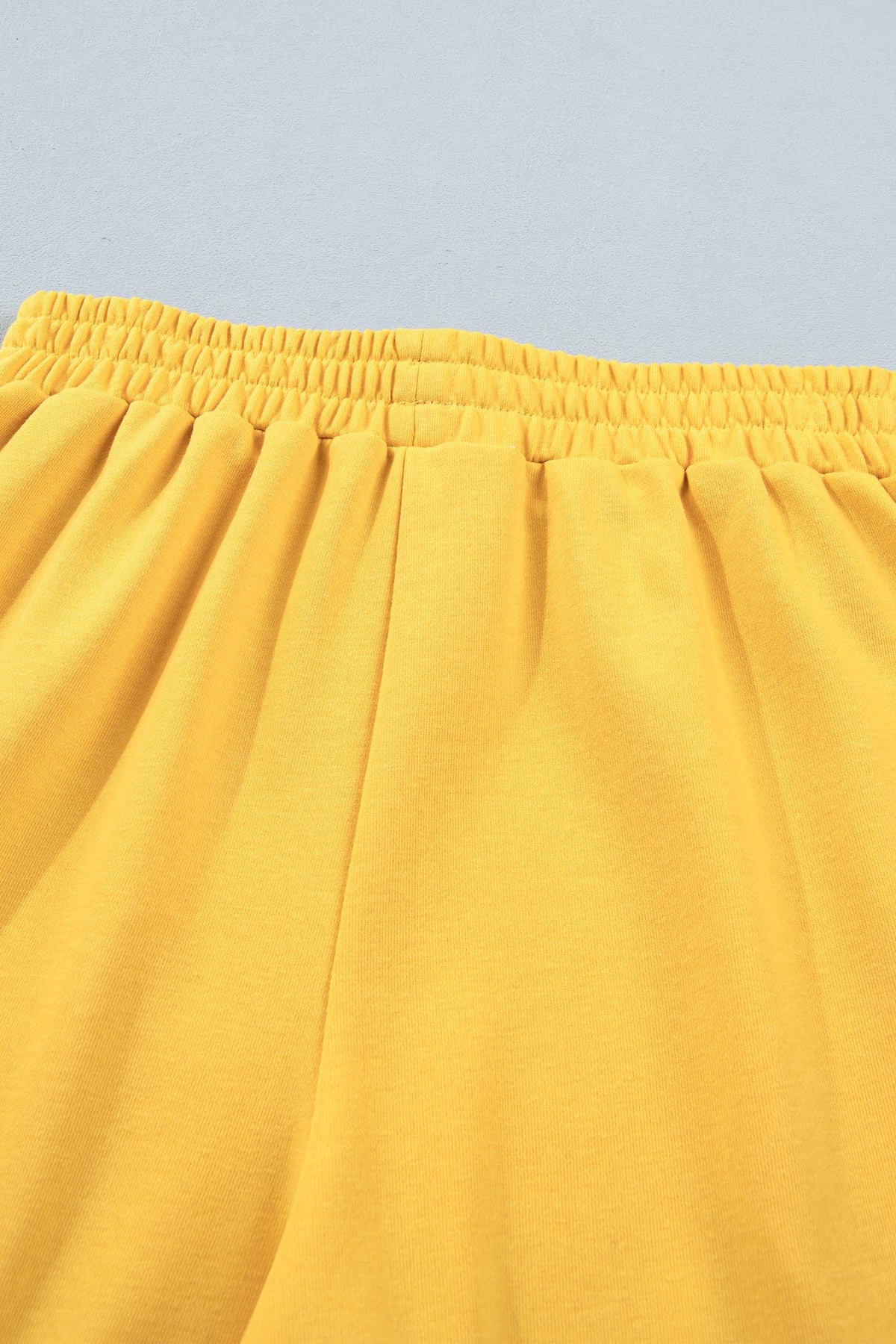Banana Cream Loose Polo Tee Elastic Waist 2pcs Short Set