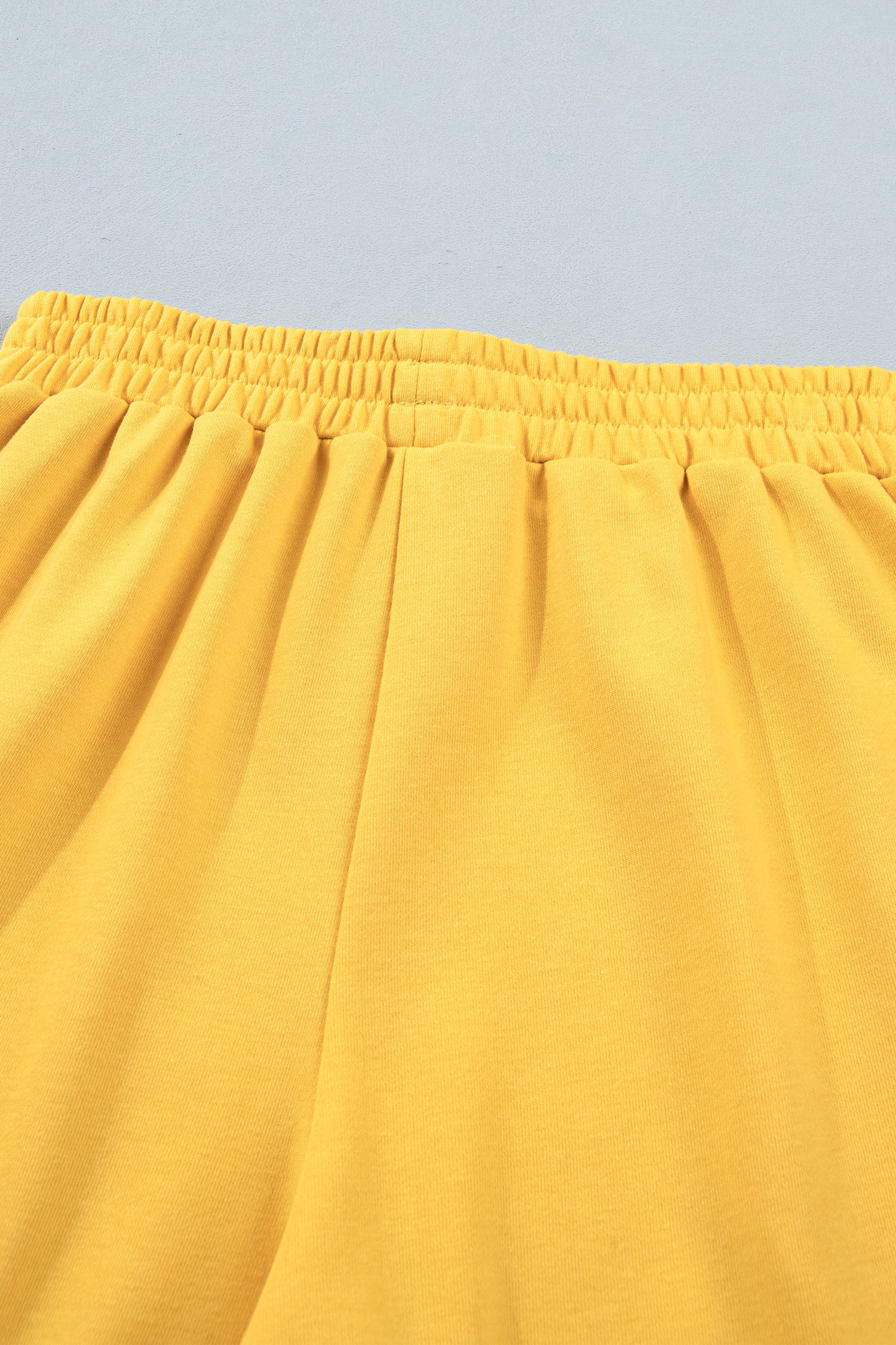 Banana Cream Loose Polo Tee Elastic Waist 2pcs Short Set