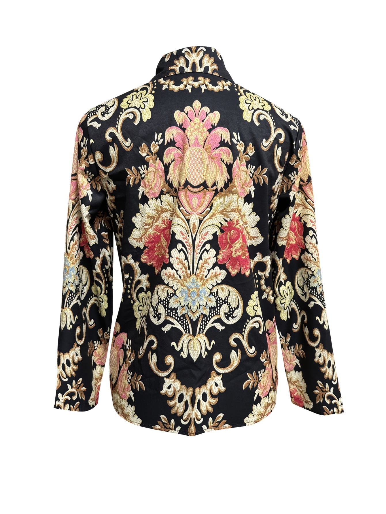 Vibrant Paisley & Floral Print Women's Long Sleeve Blouse