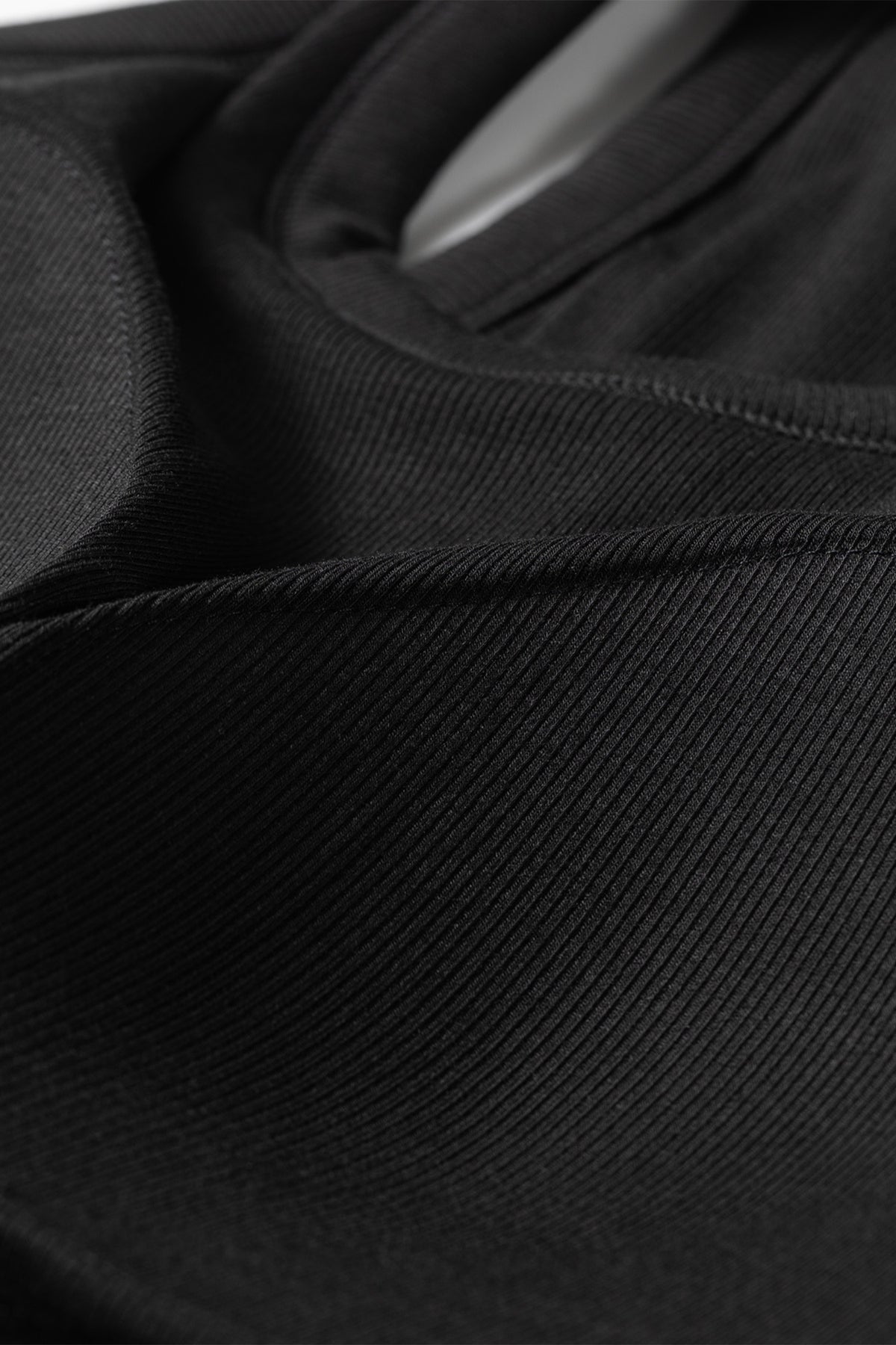 Black Slim Ribbed Padded Tank Top