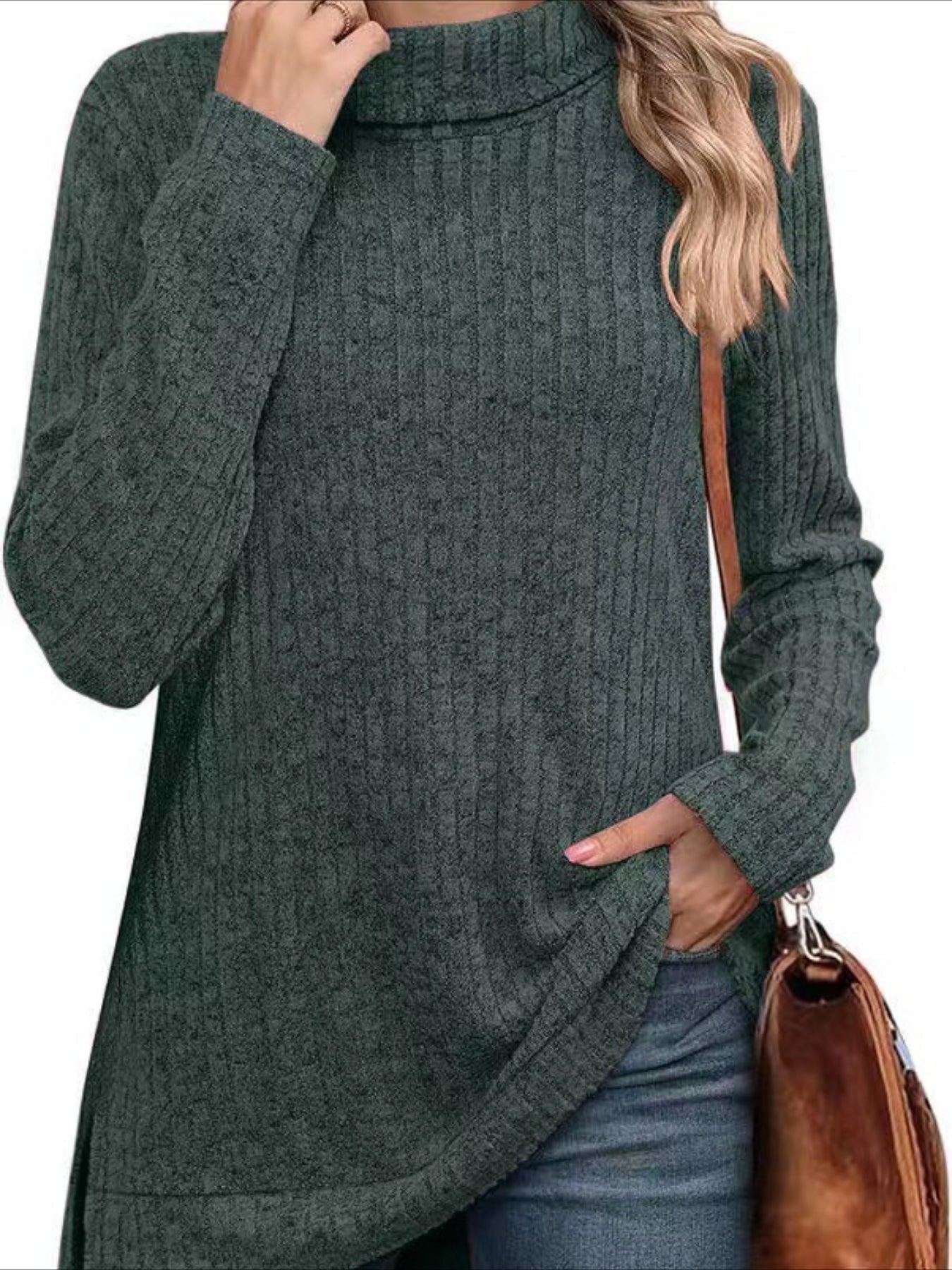 Pullover Turtle Neck Long Sleeve Sweater