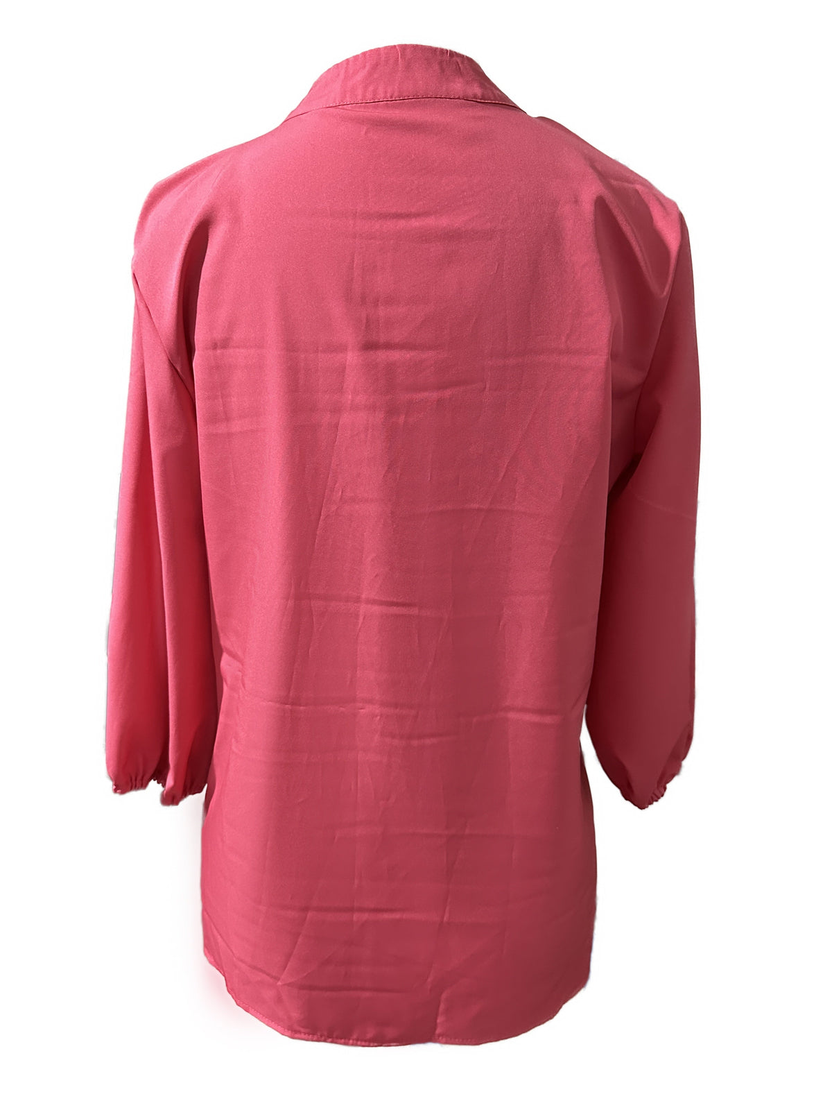 Solid Button Front Blouse, Casual Stand Collar Long Sleeve Blouse
