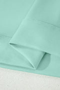 Moonlight Jade Solid Color Exposed Seam Mock Neck Oversize Tee Casual Shorts 2pcs Outfit