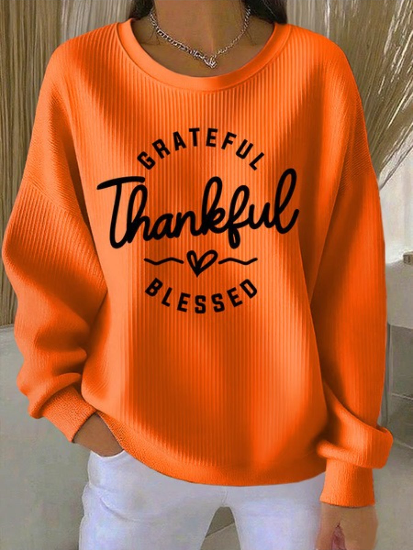 Crew Neck Floral Long Sleeve Comfy Casual Sweater Hoodie
