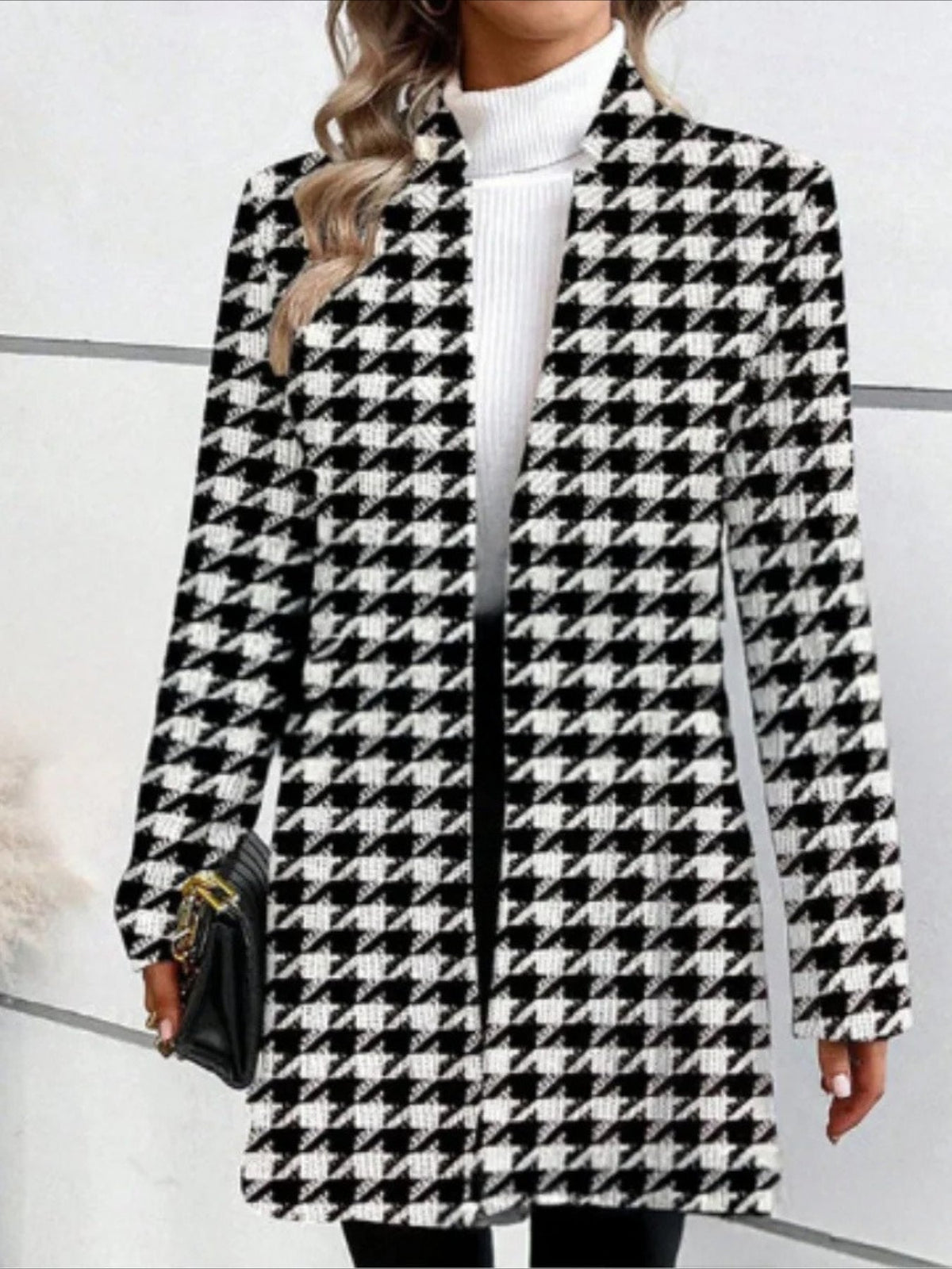 Vintage Printing Geometric Long Sleeve Stand Collar Jacket