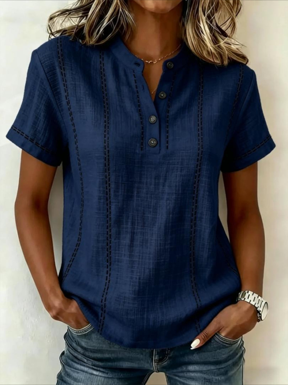 Short Sleeve Plain Regular Loose Shirt