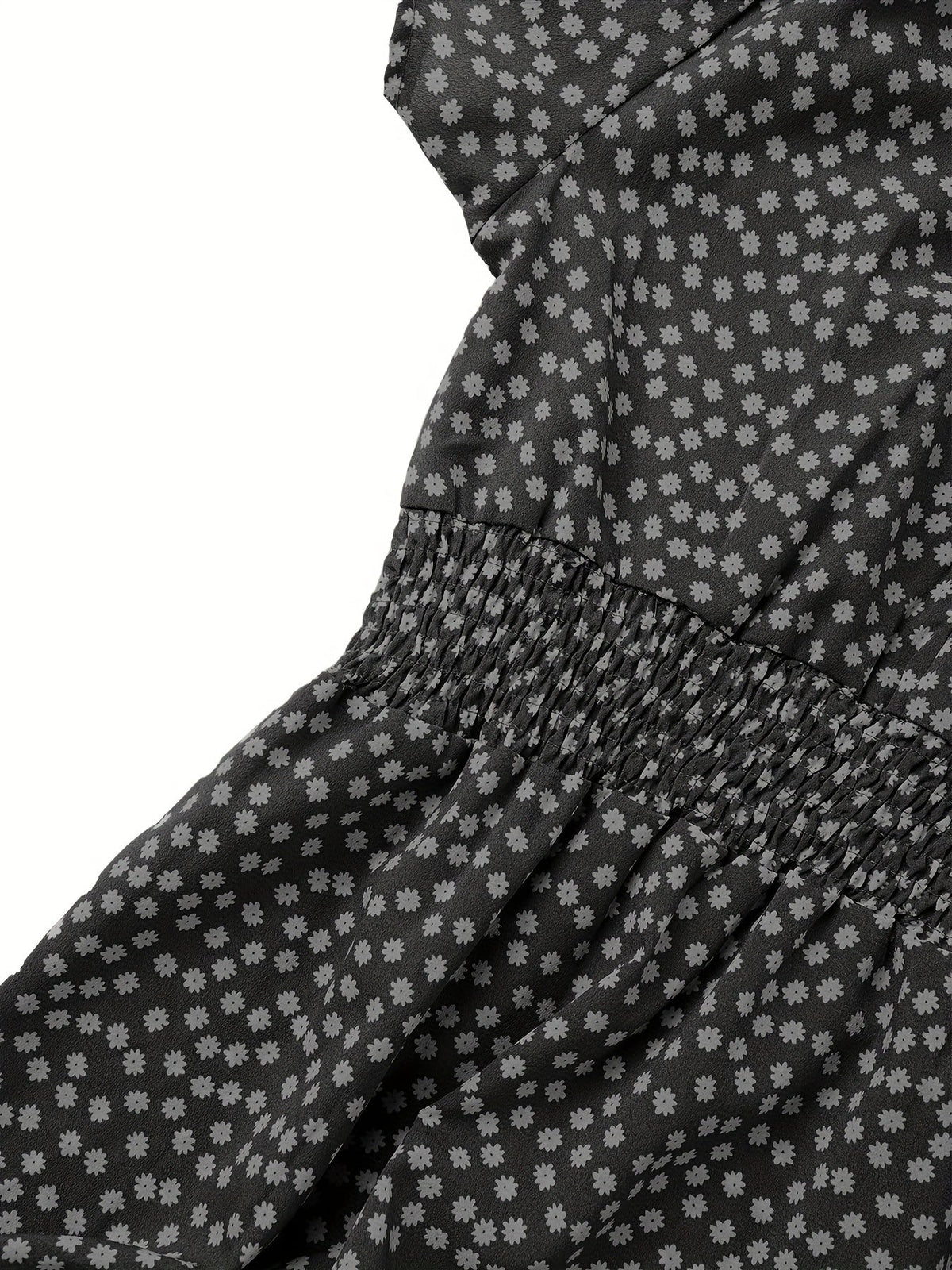 Polka Dot Ruffle Hem Dress, Casual Square Neck Short Sleeve Dress