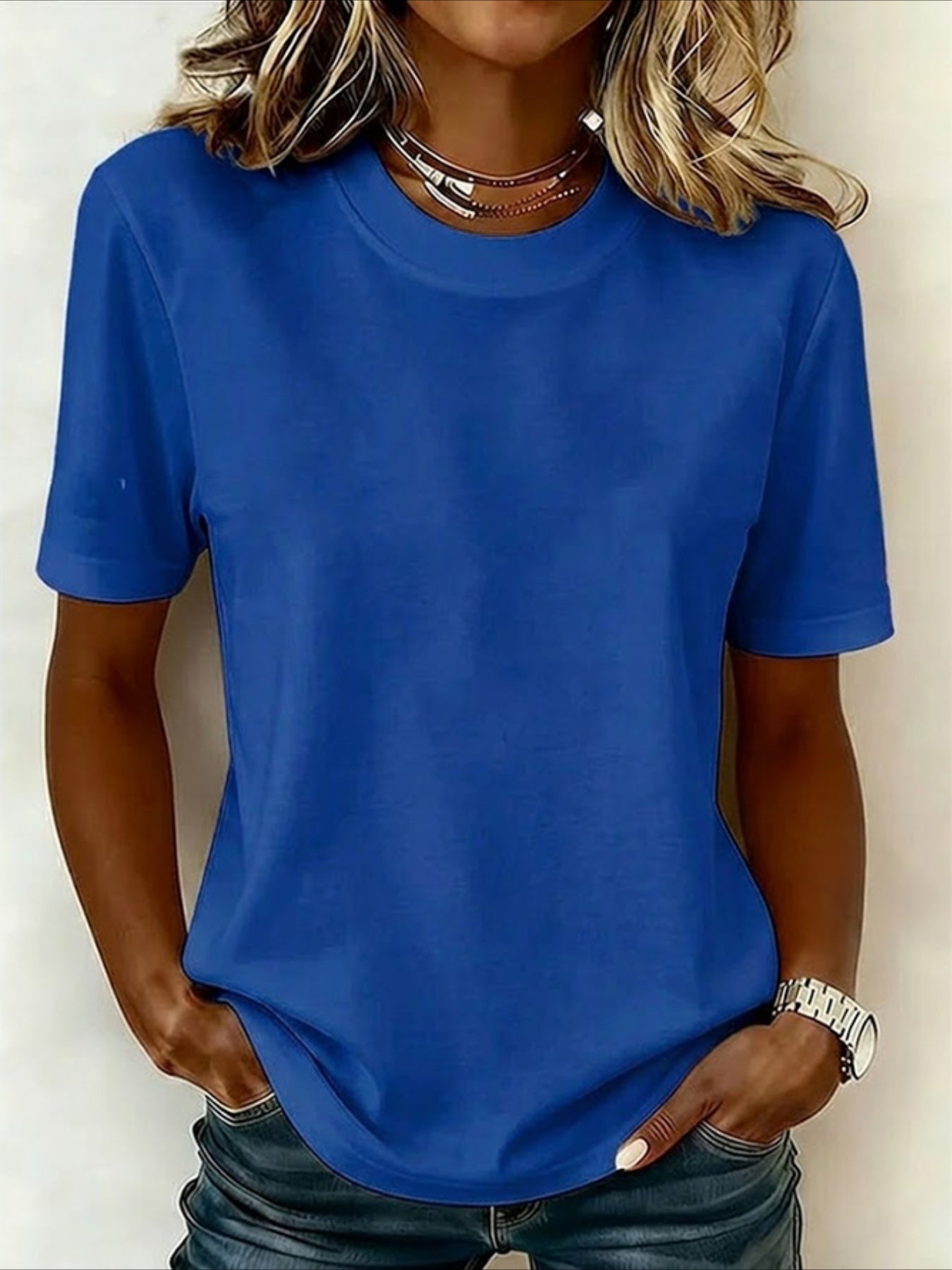 Crew Neck Short Sleeve Daily Going Out Casual T-Shirt