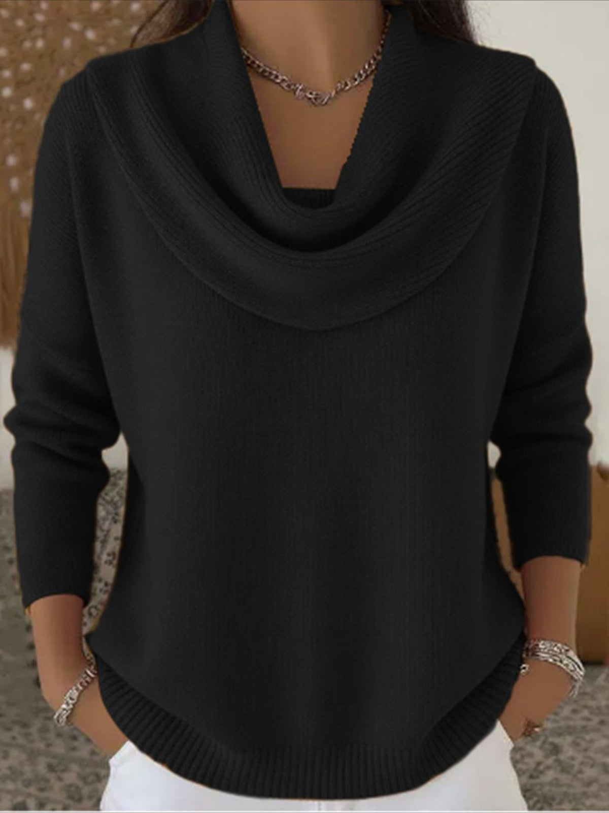 Crew Neck Long Sleeve Casual Sweater